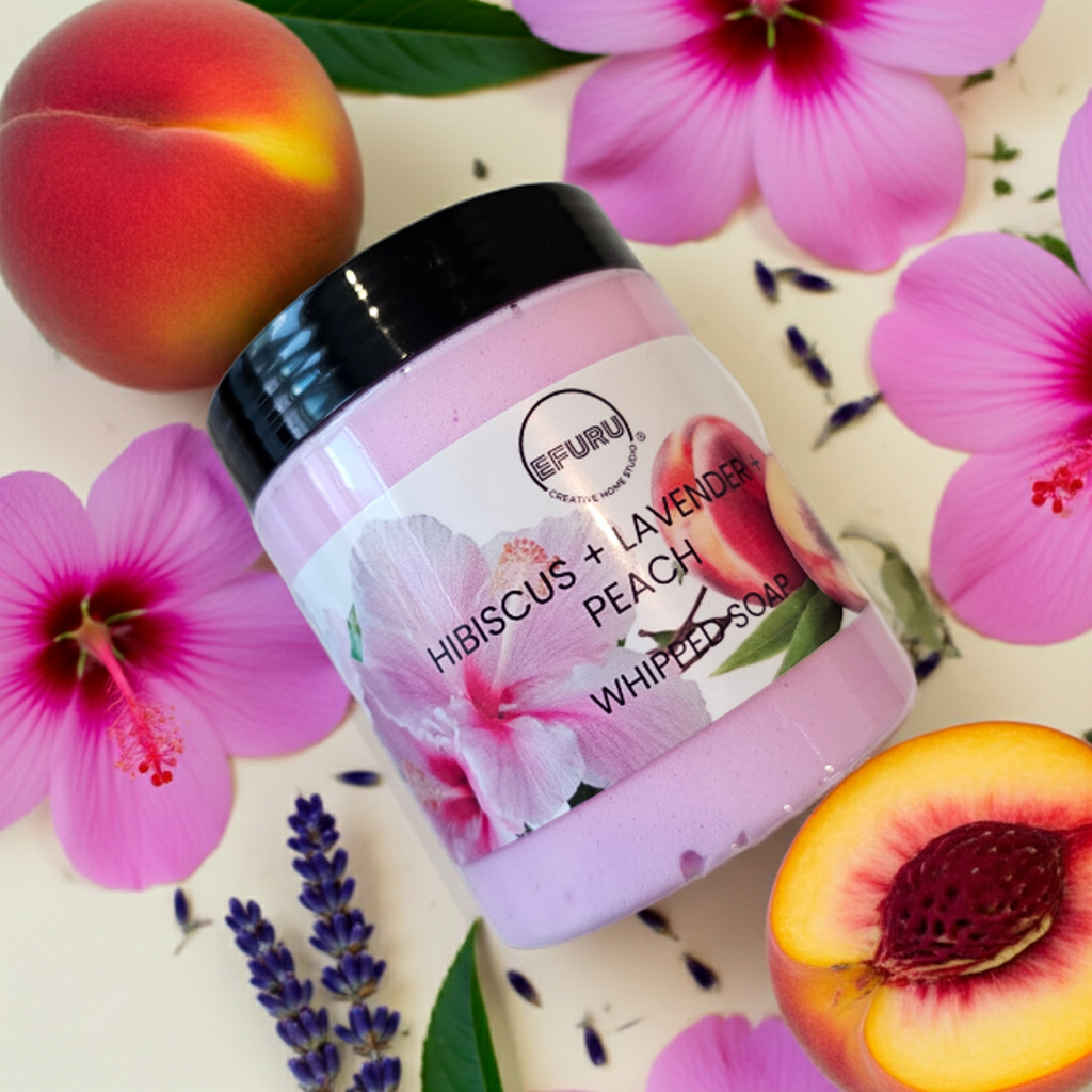 Hibiscus + Lavender + Peach Whipped Soap 8oz – Efuru Studio