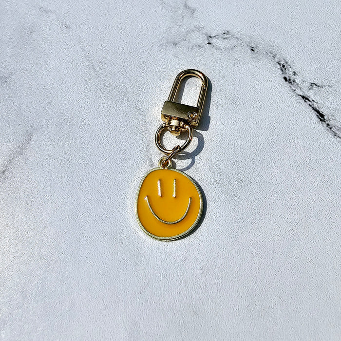 Yellow Smiley Face Key Charm