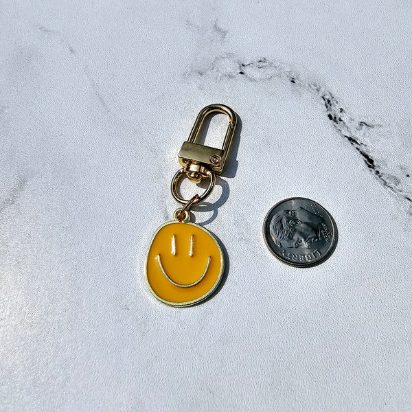 Yellow Smiley Face Key Charm