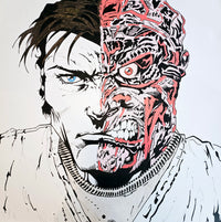 DC Two Face Hand-Drawn Artwork