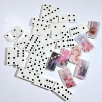 Domino Set - White Glitter Domino Set