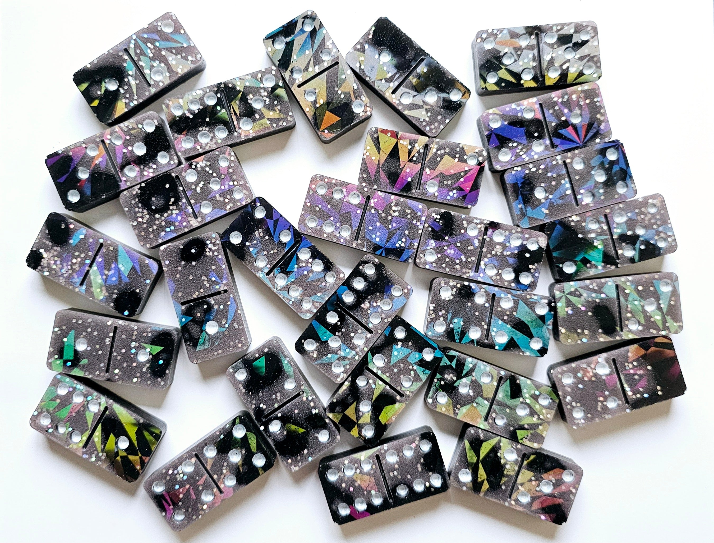 Domino Set - Black Holographic