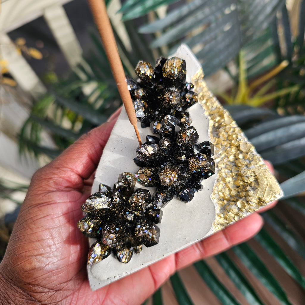 Cement Gemstone Incense Holder