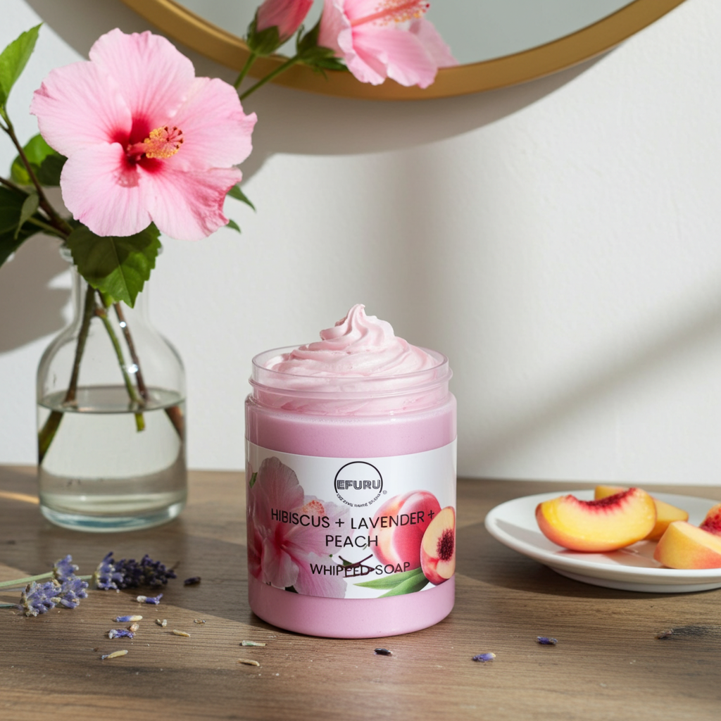 Hibiscus + Lavender + Peach Whipped Soap 8oz