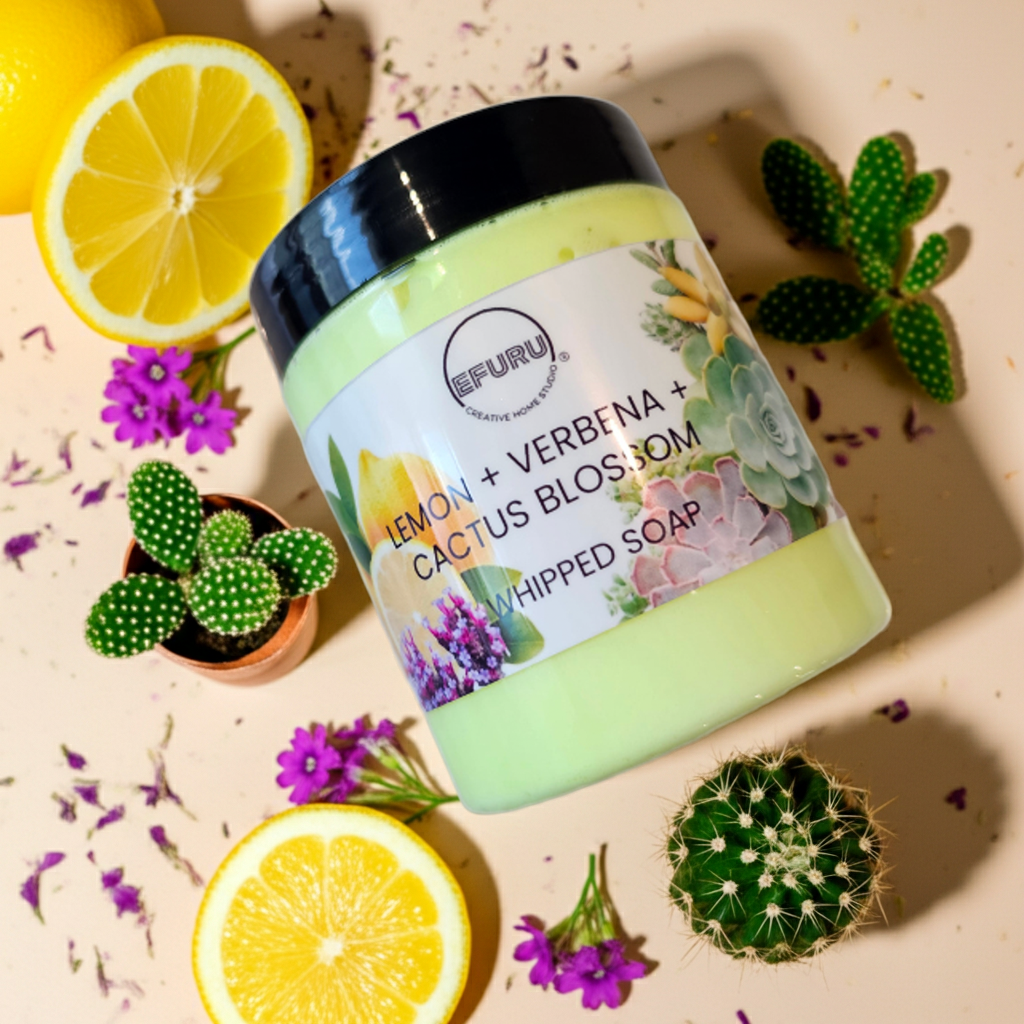 Lemon + Verbena + Cactus Blossom Whipped Soap 8oz