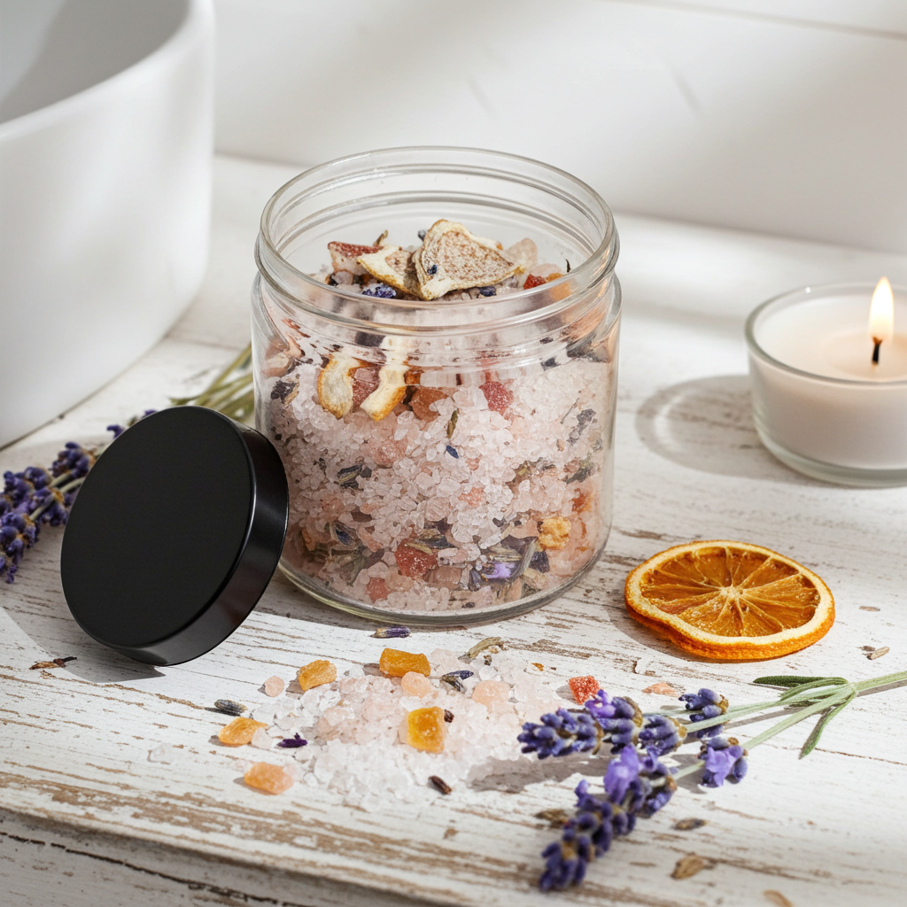 Lavender, Mint + Orange - Bath Salt/Foot Soak 8oz