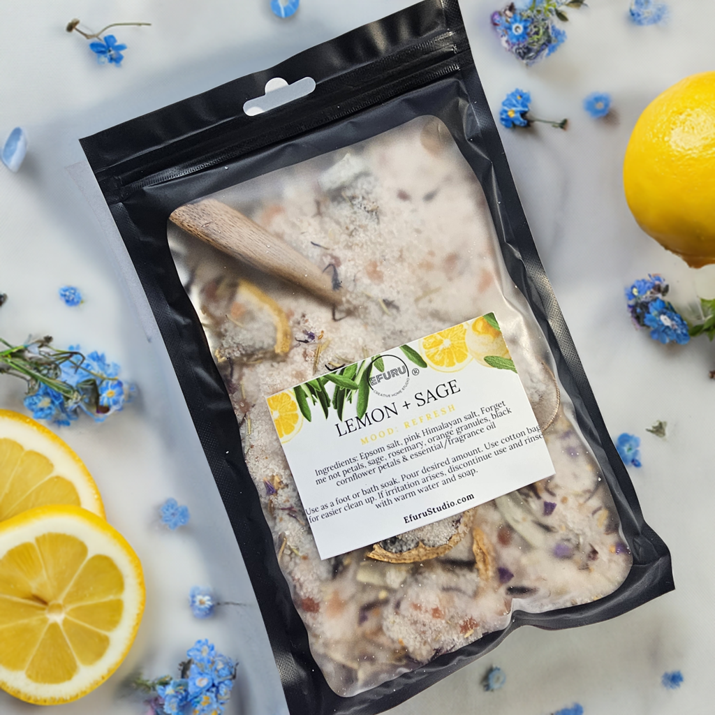 Lemon +Sage - Bath Salt/Foot Soak 8oz