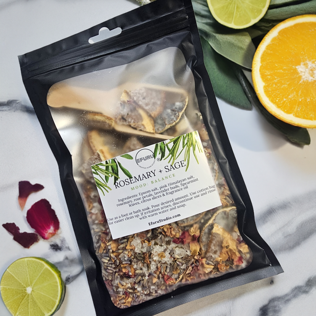 Rosemary + Sage - Bath Salt/Foot Soak 8oz