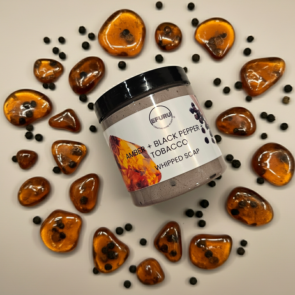 Amber + Black Pepper + Tobacco Whipped Soap 8oz