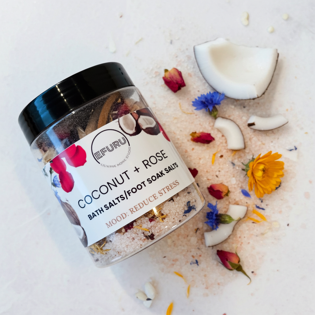 Coconut + Rose - Bath Salt/Foot Soak 8oz