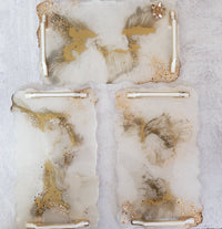 Pearl & Gold Resin Tray - Small