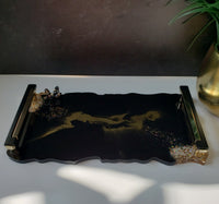 Black & Gold Resin Tray- Small - Made to Order