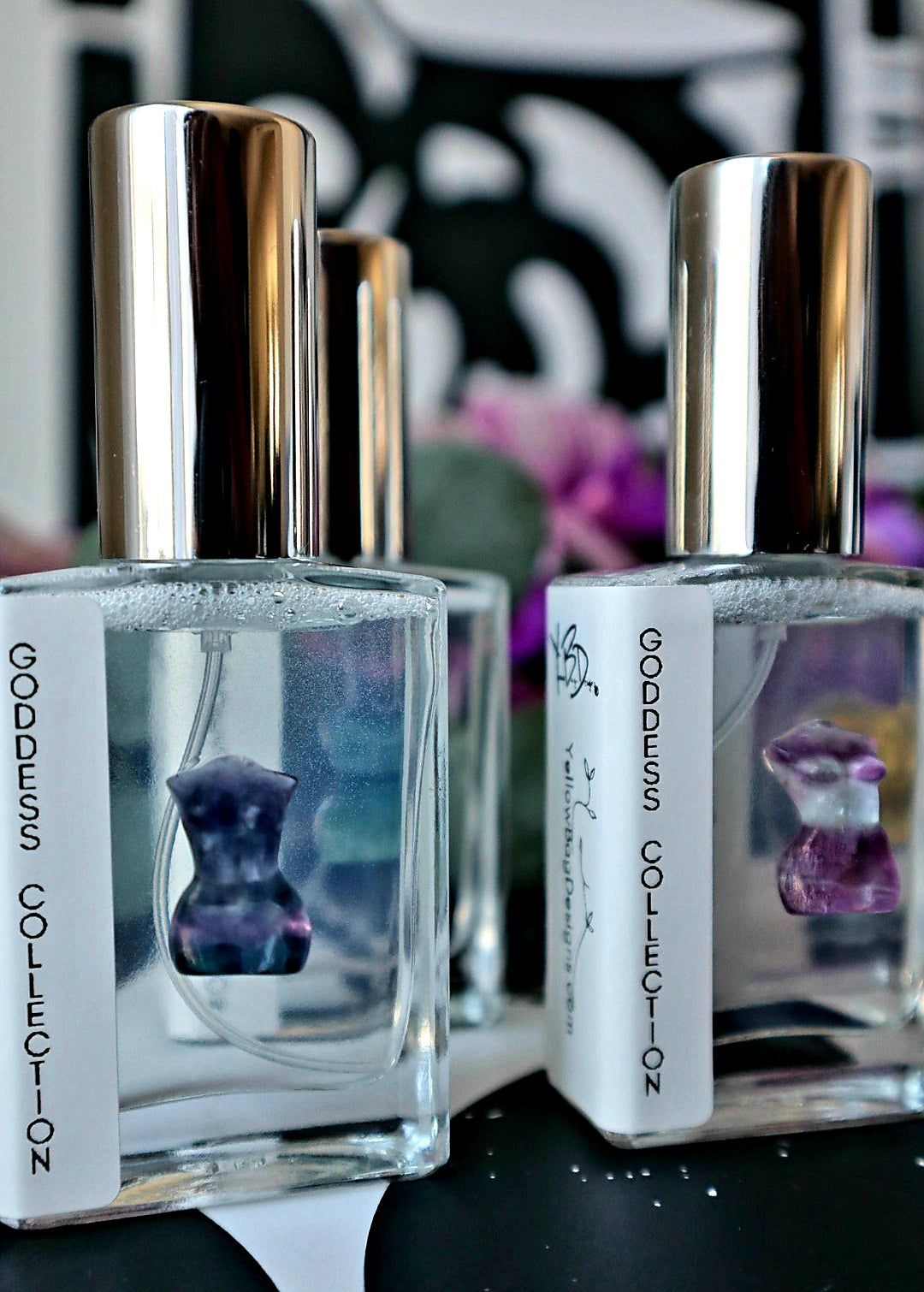 Fluorite Gemstone Body Fragrance - Goddess Collection (Lilac, Amber and Sandalwood.